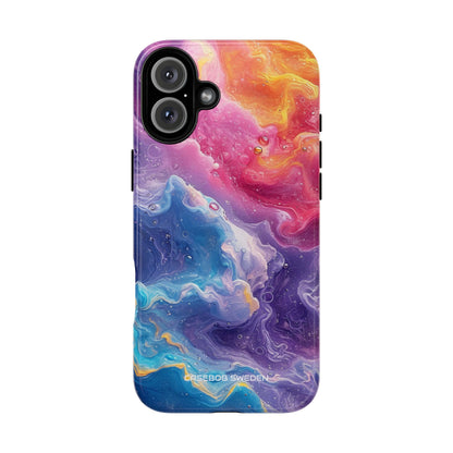 Abstract Blue Pink Waves - Tough iPhone 16 Phone Case