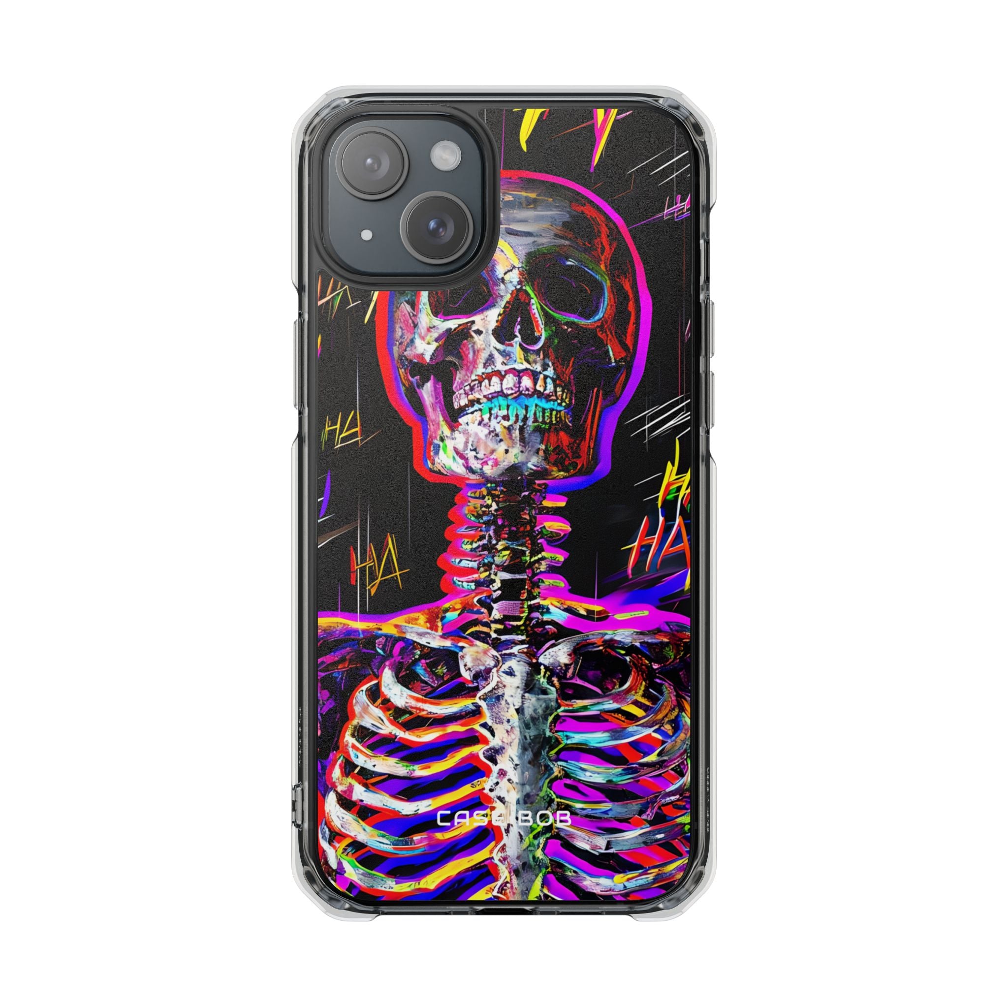 Neon Skeleton Laugh iPhone 15 Plus Case - Impact