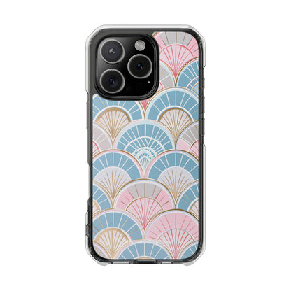 Art Deco Pastel Fan Pattern - Clear Impact iPhone 16 Phone Case