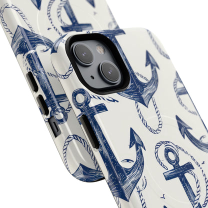 Navy Anchor Loop iPhone 14 Plus Case - Tough+