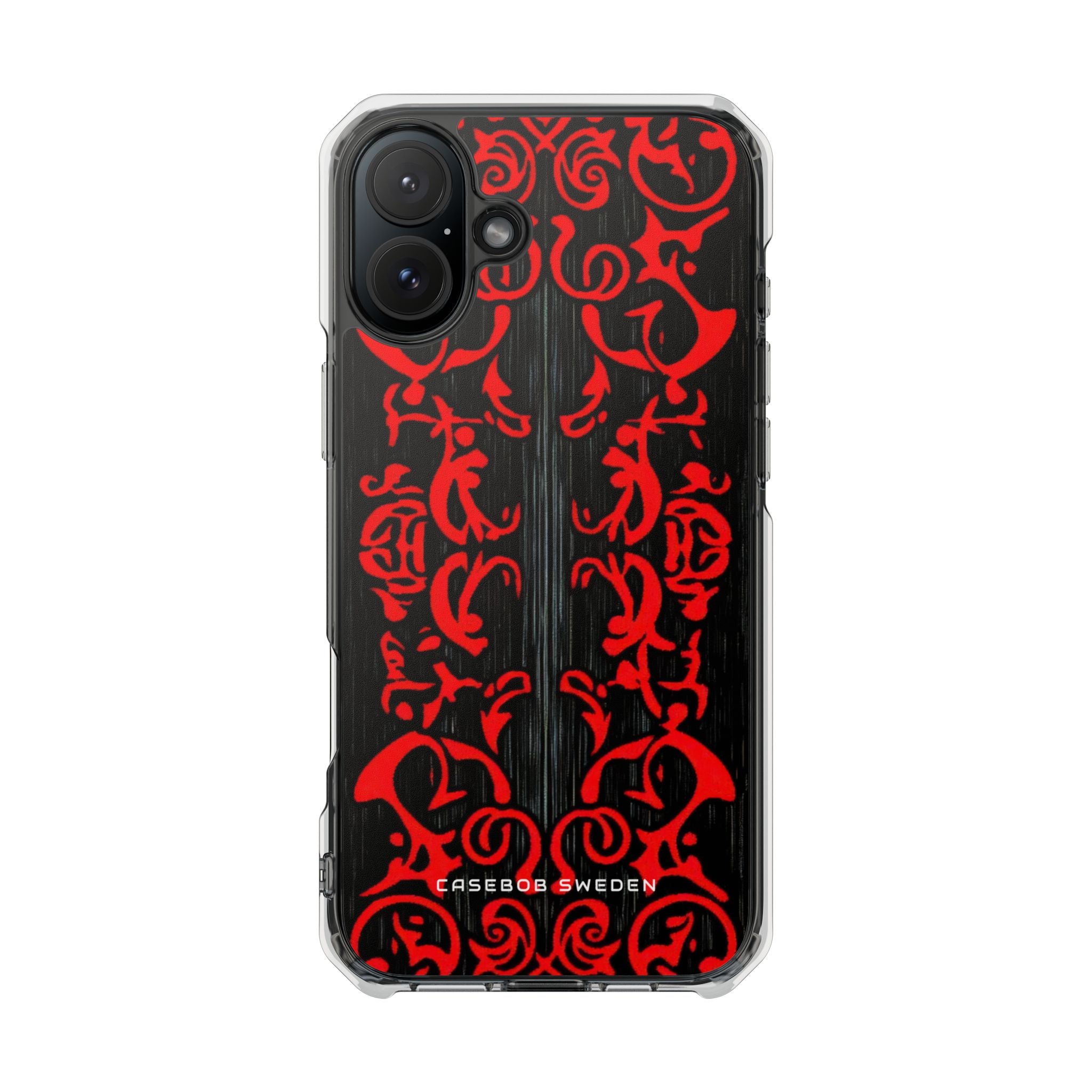 Gothic Crimson Symmetry iPhone 16 - Clear Impact Phone Case