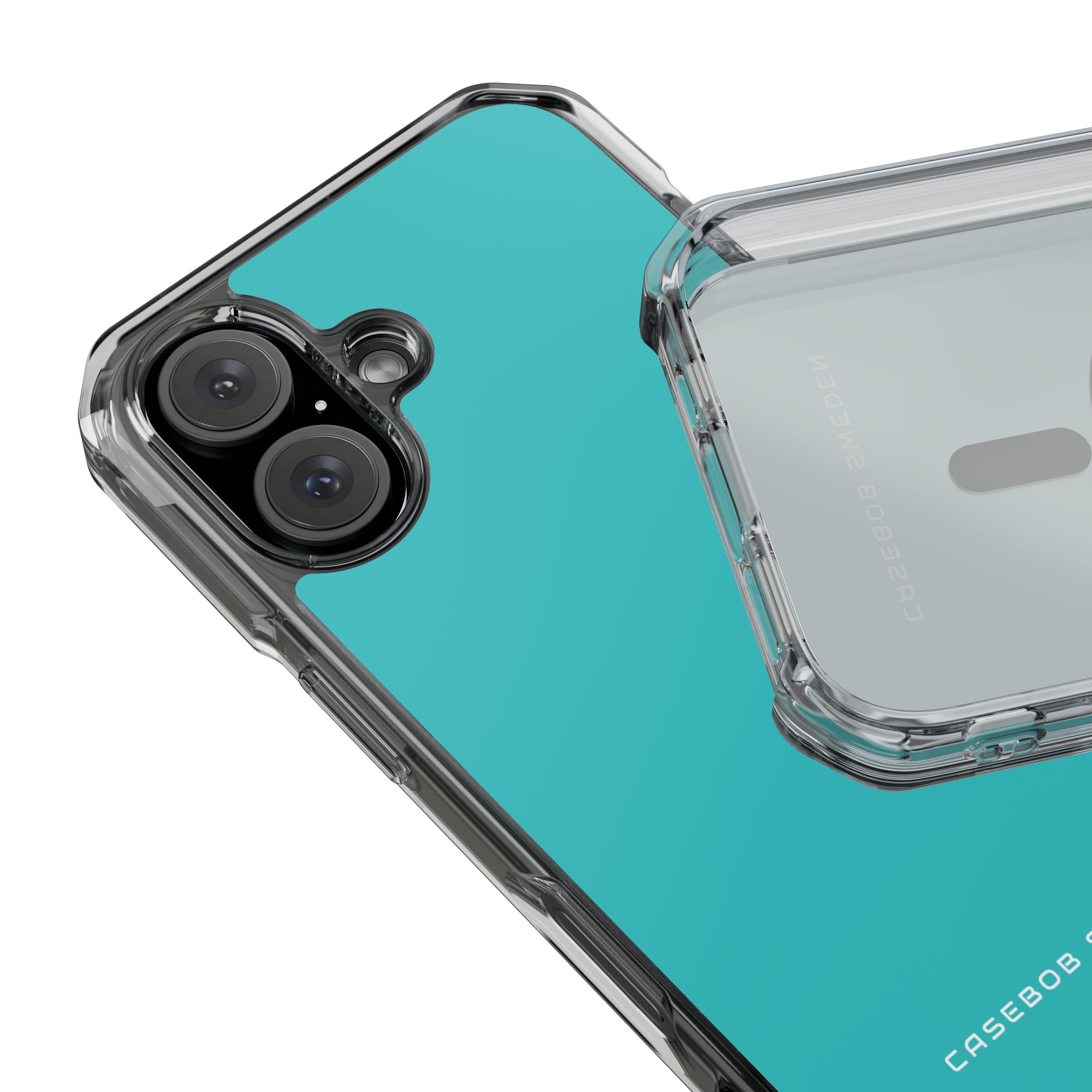 Dunkeltürkises iPhone 16 - Transparente, stoßfeste Handyhülle