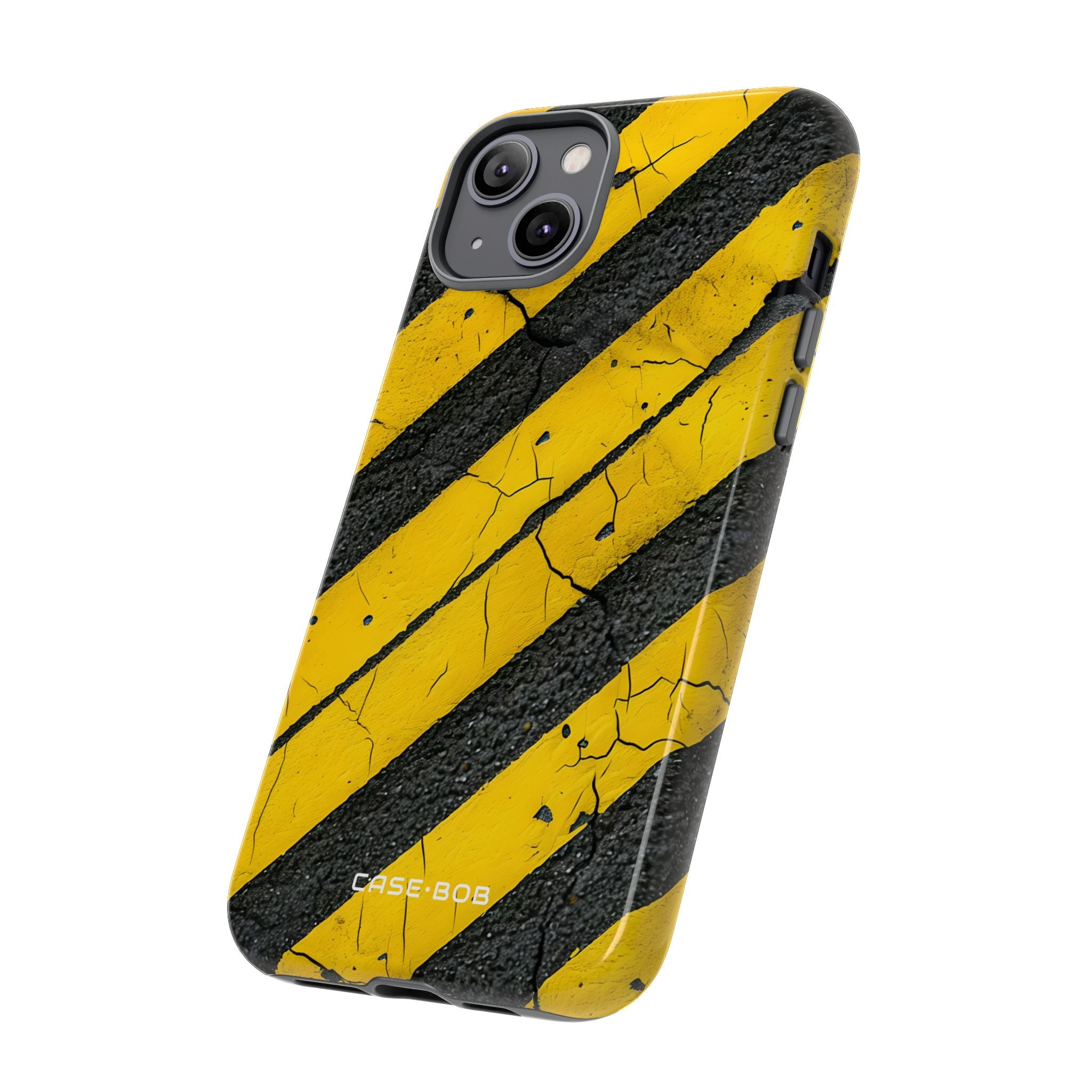 Yellow Stripe Distress iPhone 14 Plus Case - Tough