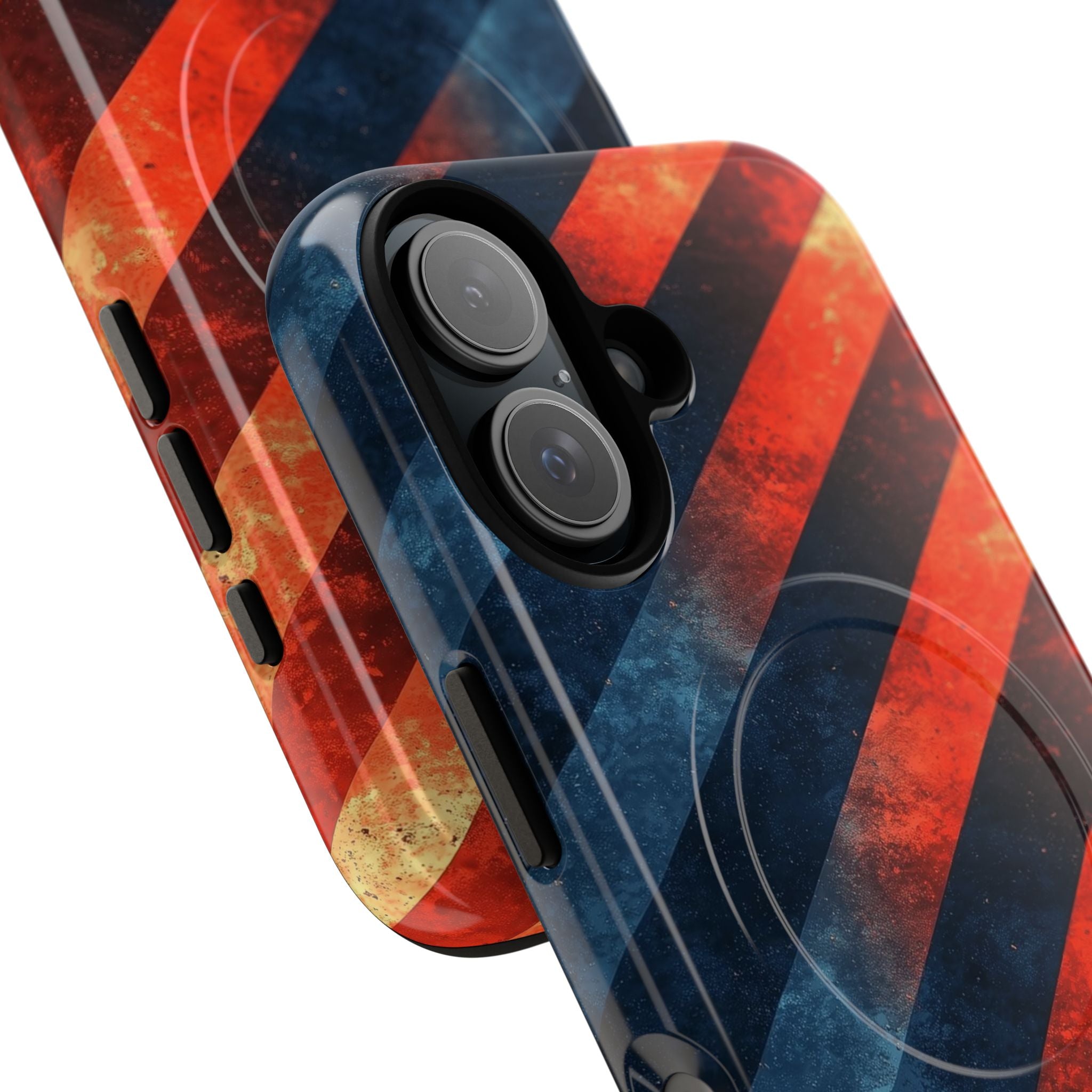 Diagonal Stripes Blaze iPhone 16 Case - Tough+