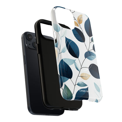 Navy Leaf Veins iPhone 14 Case - Tough+