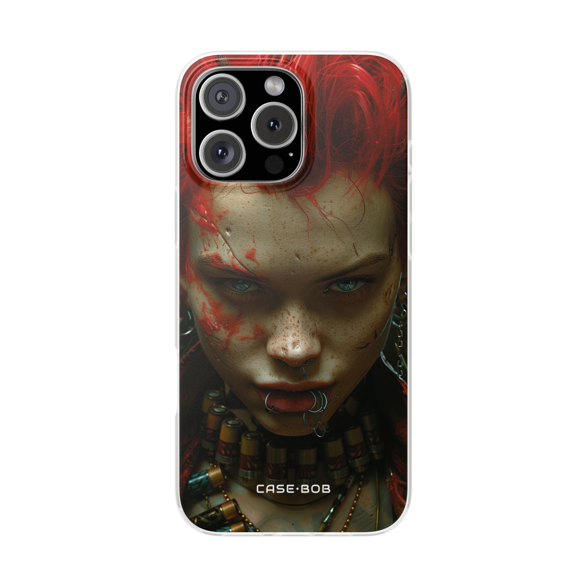 Red Spike Gaze iPhone 16 Pro Max Case - Soft