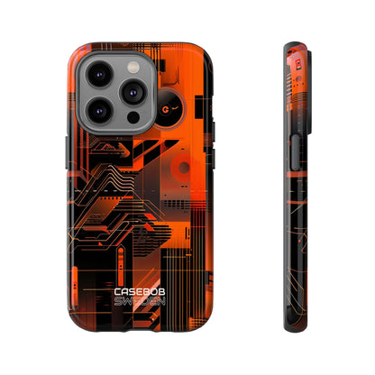 Orange Circuit Dreams iPhone 14 - Resistente