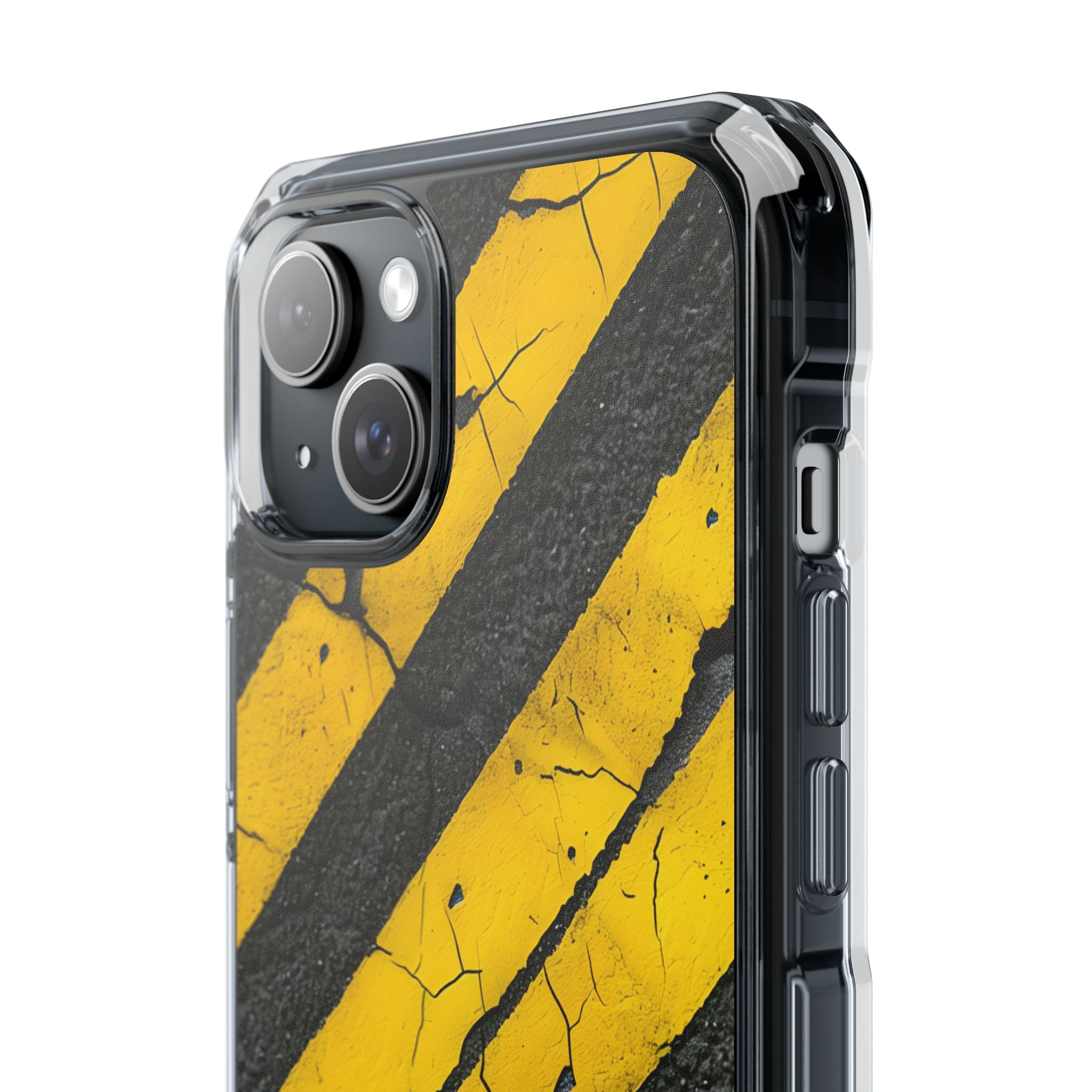 Cracked Hazard Lines iPhone Case - Impact