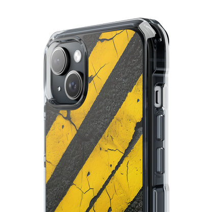 Cracked Hazard Lines iPhone Case - Impact