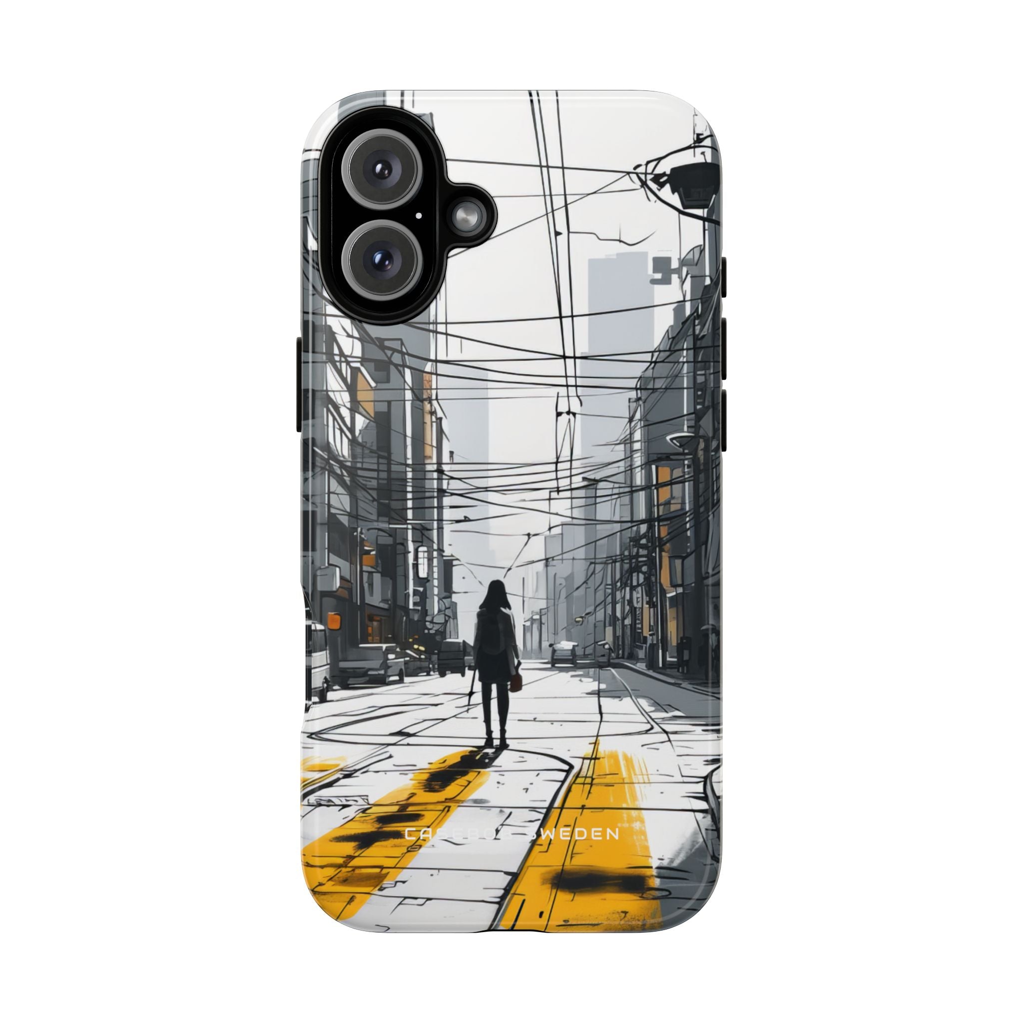 Urban Noir Streetscape iPhone 16 - Tough Phone Case