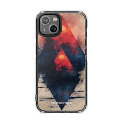 Red Sky Serenity - Clear Impact iPhone 14 Phone Case