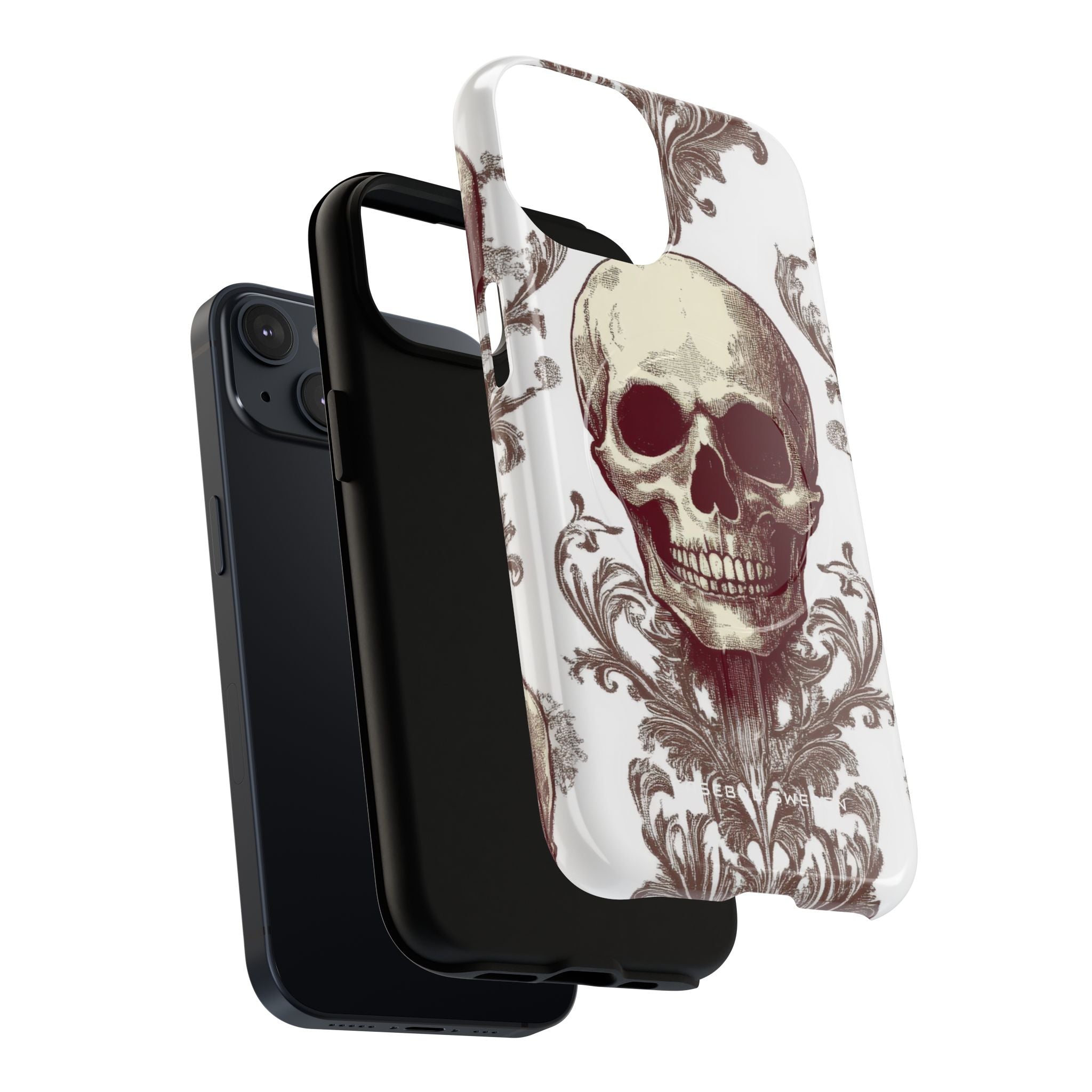 Gothic Skulls and Ornate Foliage iPhone 14 | Tough+ Phone Case