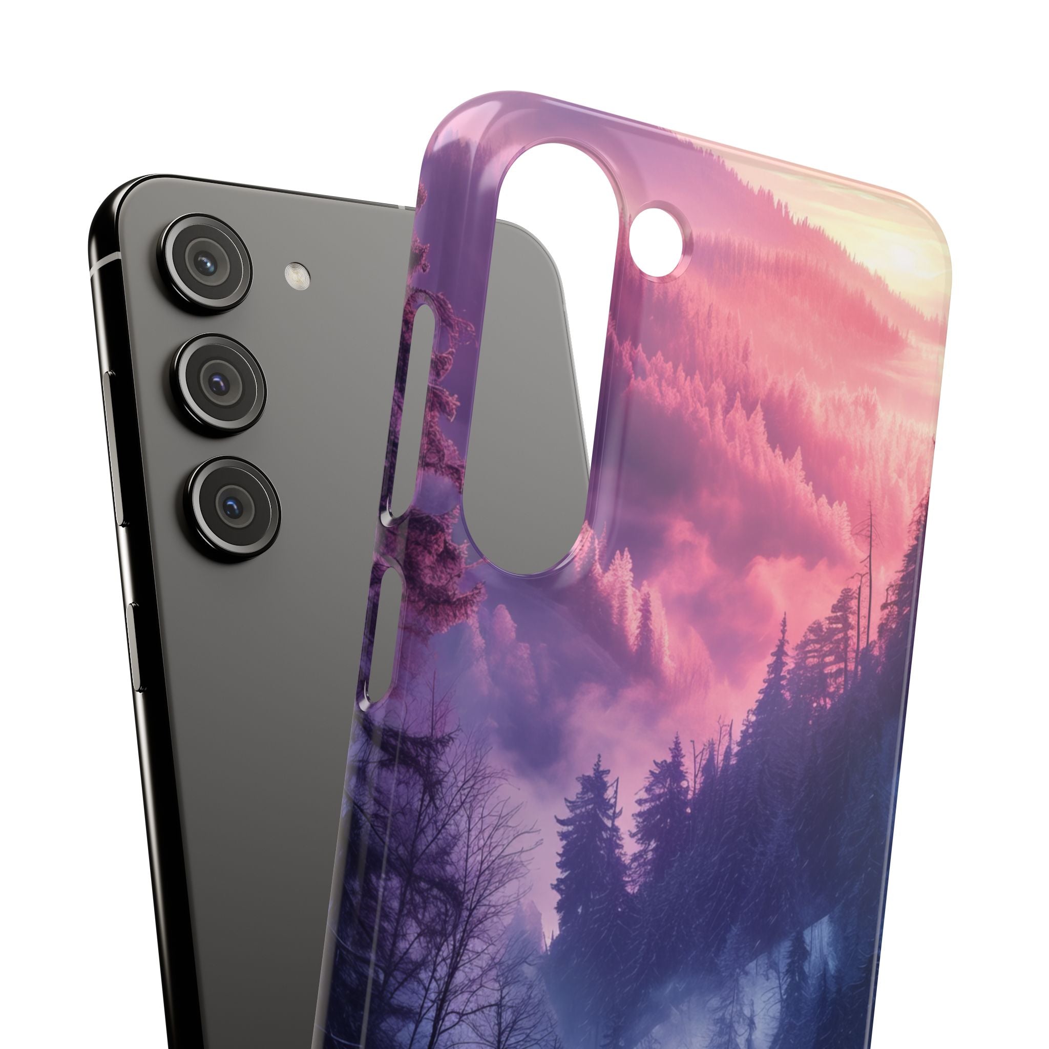 Misty Forest Serenity - Slim Samsung S23 Phone Case