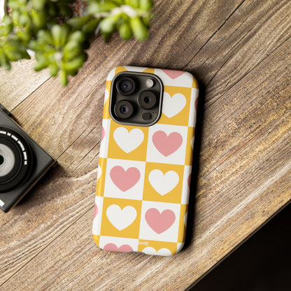 Heart Grid Harmony - iPhone Case
