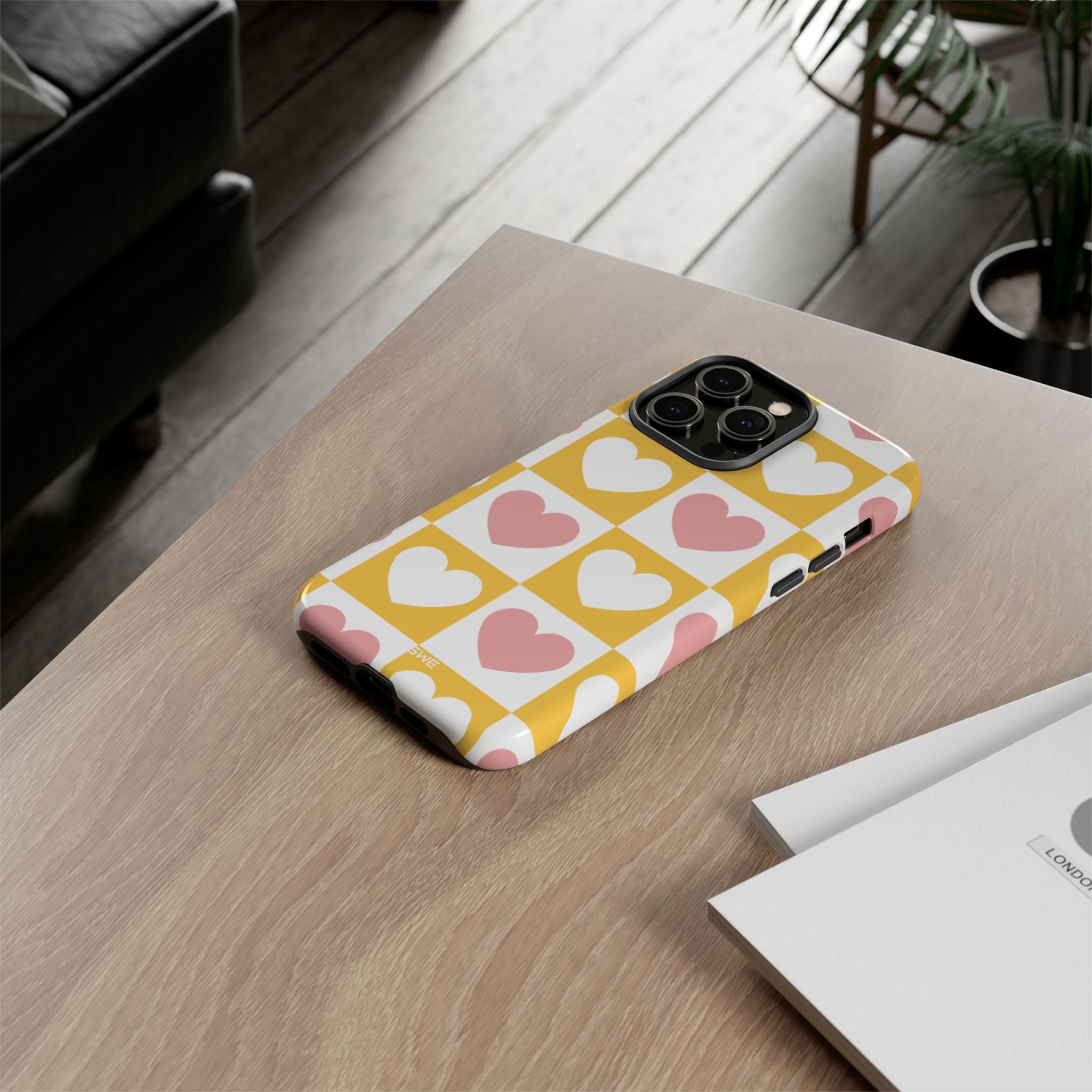 Heart Grid Harmony - iPhone Case