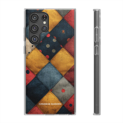 Blue Red Patchwork - Flexi Samsung S22 Phone Case