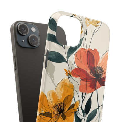 Elegant Floral Harmony iPhone 15 - Slim Phone Case