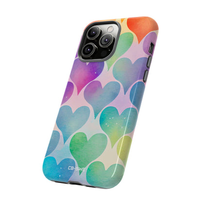 Watercolor Heart Symphony - iPhone Case