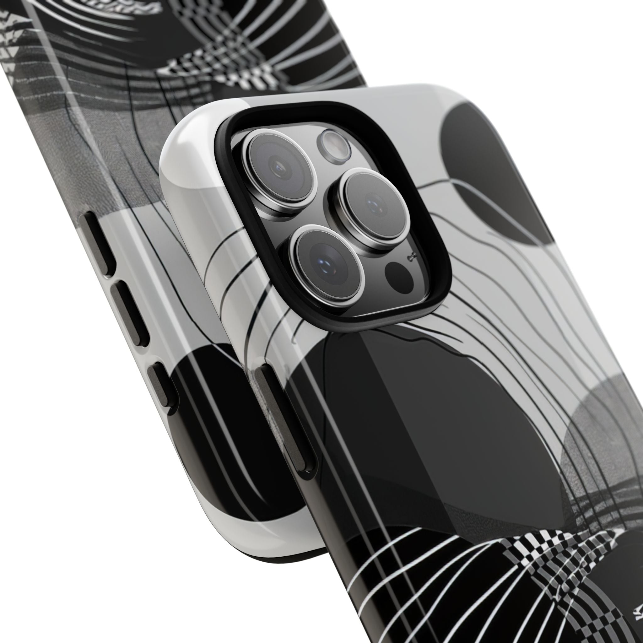 Monochrome Motion Flow iPhone 16 - Tough