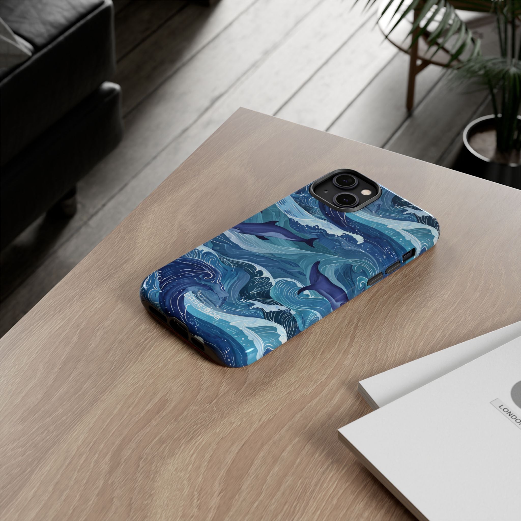 Dolphin Waves iPhone 14 Plus Case - Tough