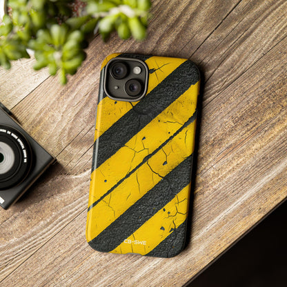 Cracked Hazard Lines - iPhone Case
