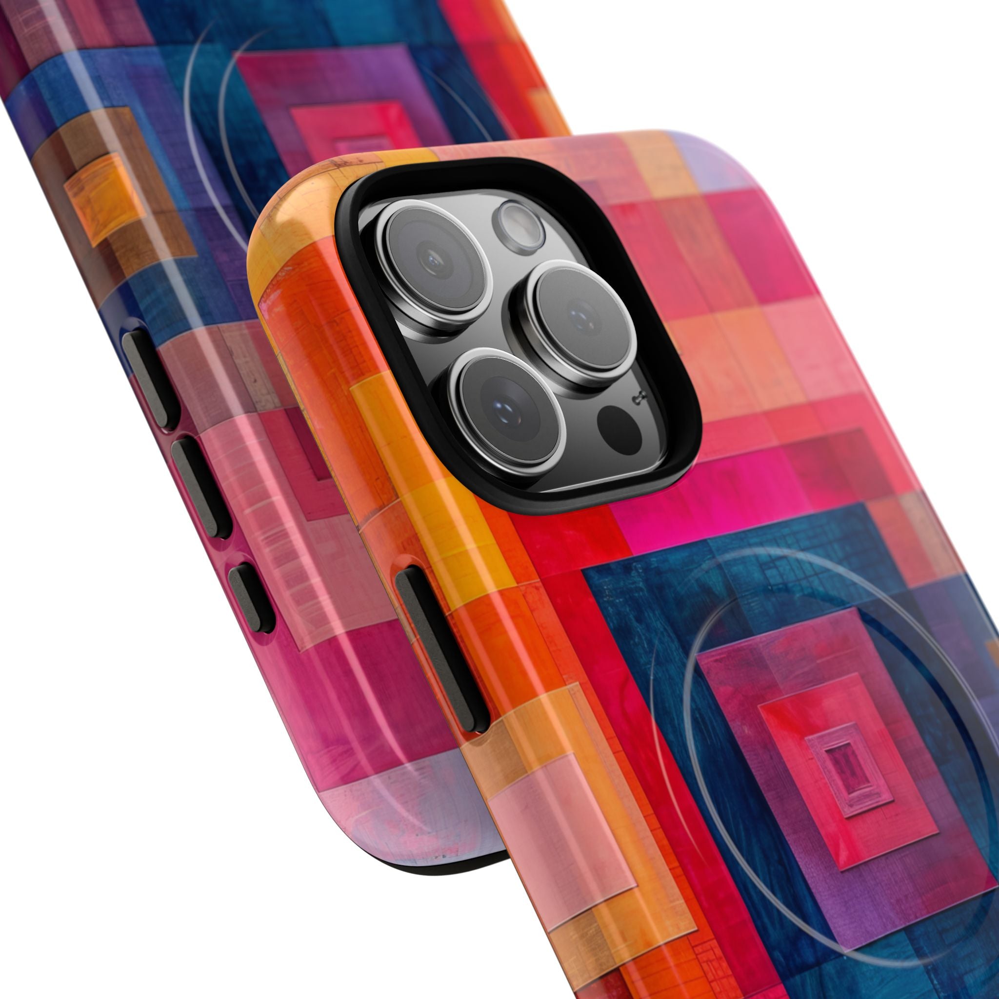 Vibrant Geometry - Tough + MagSafe® iPhone 16 Phone Case