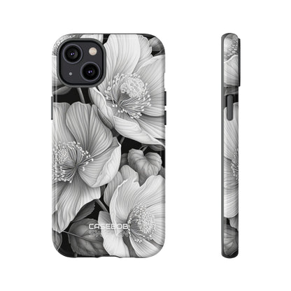 Monochrome Petal Dance iPhone 14 - Tough