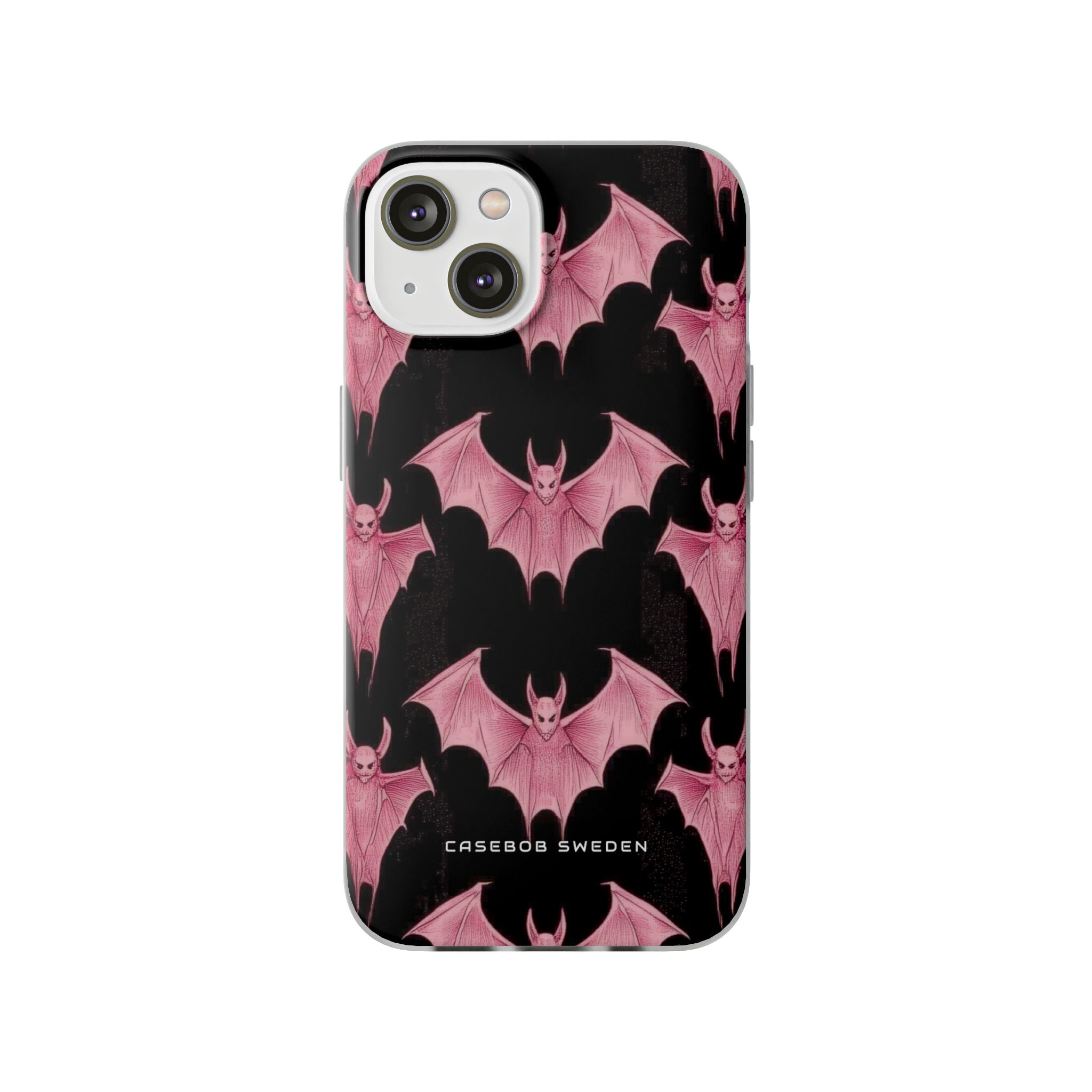 Gothic Pink Bats Aflame iPhone 14 - Flexi-Handyhülle