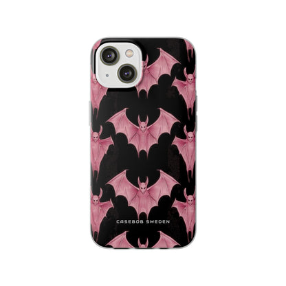 Gothic Pink Bats Aflame iPhone 14 - Flexi Phone Case