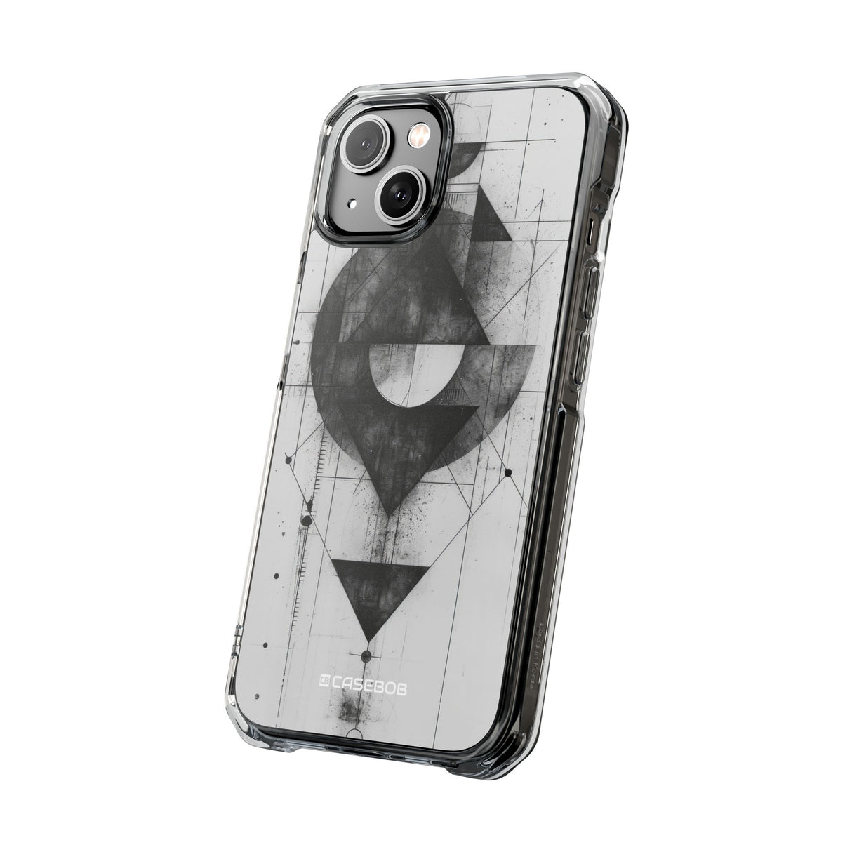 Monochrome Geometry - Phone Case for iPhone (Clear Impact - Magnetic)