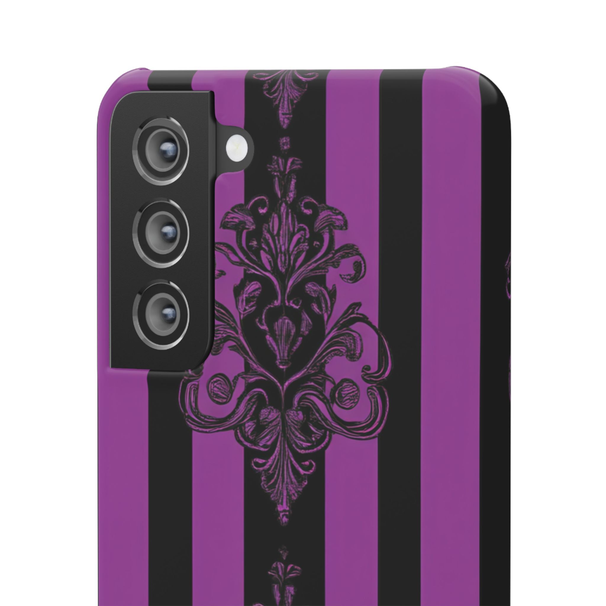 Gothic Elegance with Vertical Stripes and Ornamental Motifs Samsung S21 - Slim Phone Case