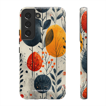 Modern Autumn Leaf Pattern - Tough Samsung S22 Phone Case