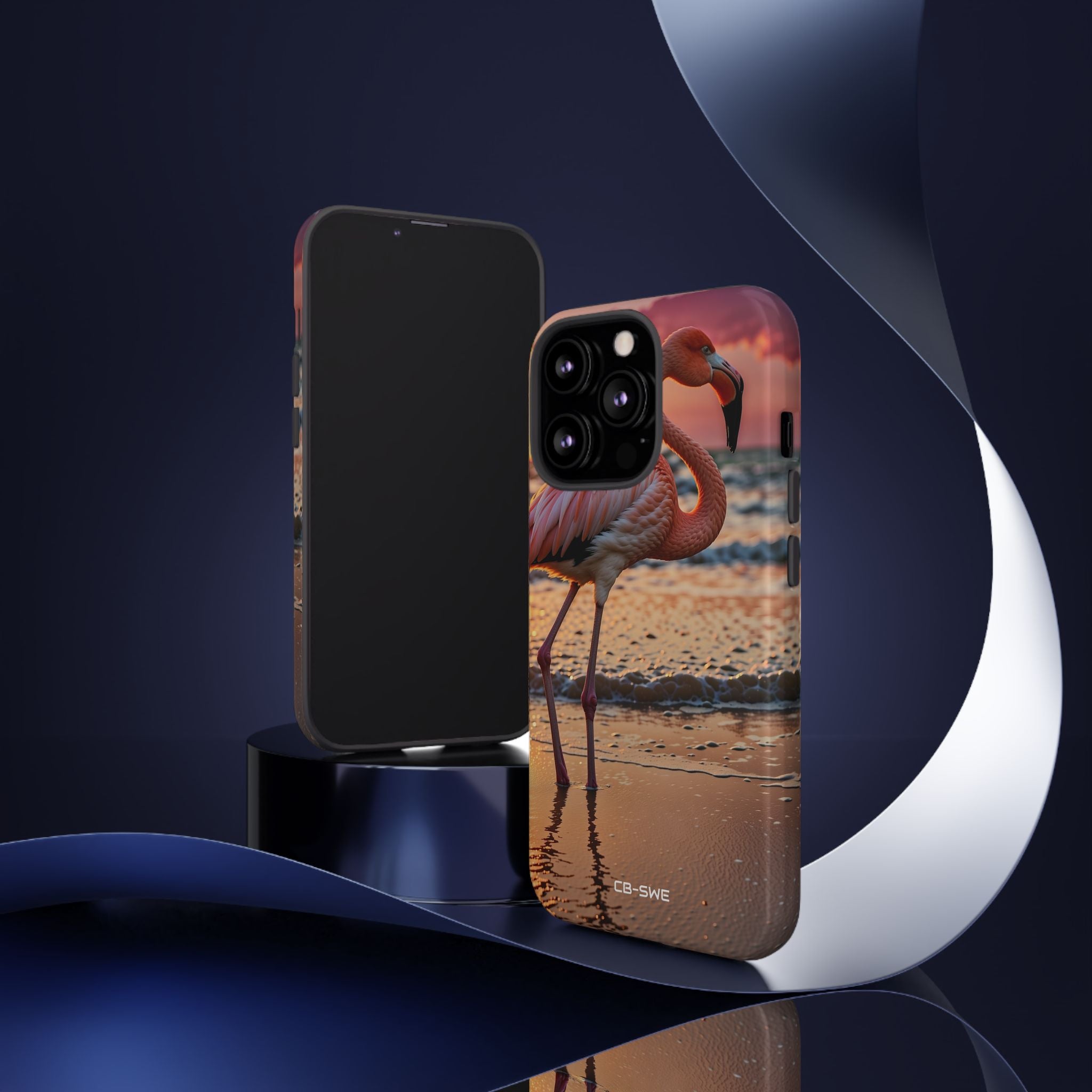 Sunset Flamingo Stand - iPhone Case