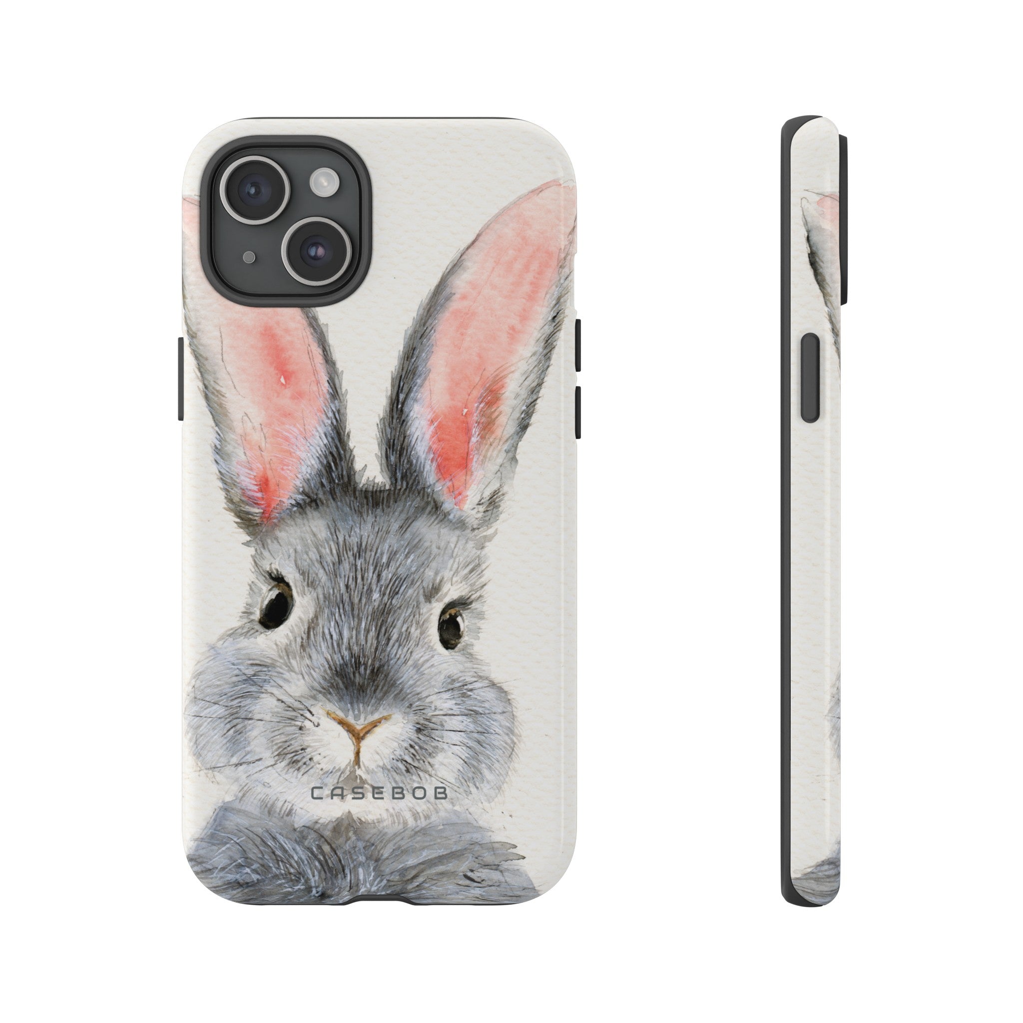 Watercolor of Fluffy Rabbit - Protective Phone Case