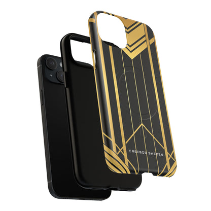 "Golden Art Deco Symmetry in Geometric Elegance" iPhone 15 | Tough+ Phone Case