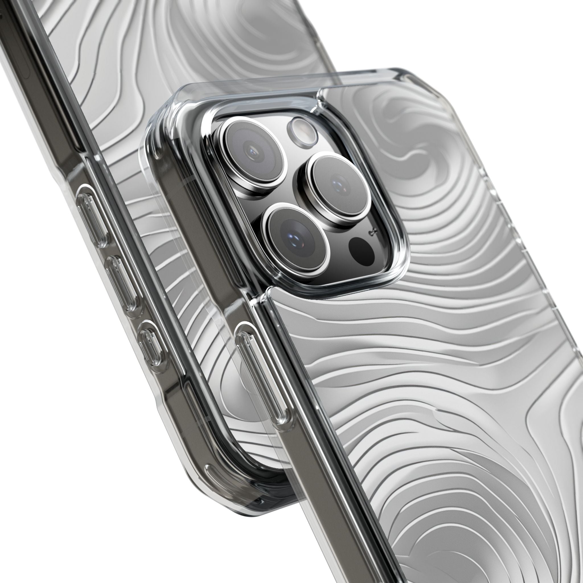 Monochrome Flow Lines iPhone 16 - Impact Clear+