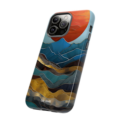 Sunset Geometry Waves - iPhone Case