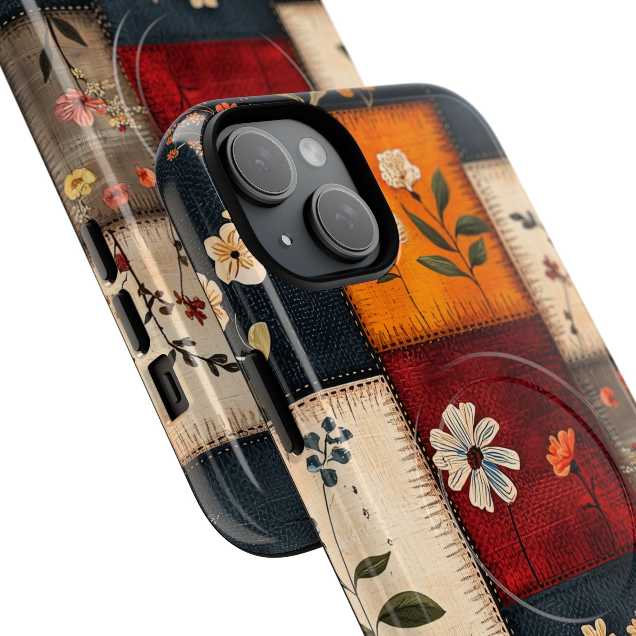 Patchwork Blooms iPhone 15 Plus Case - Tough+