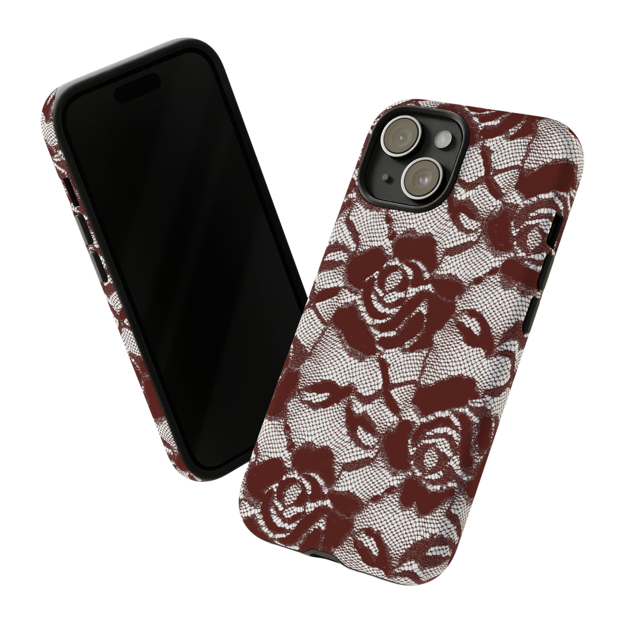 Rote Spitze Gothic Blume - Schutzhülle für Handy