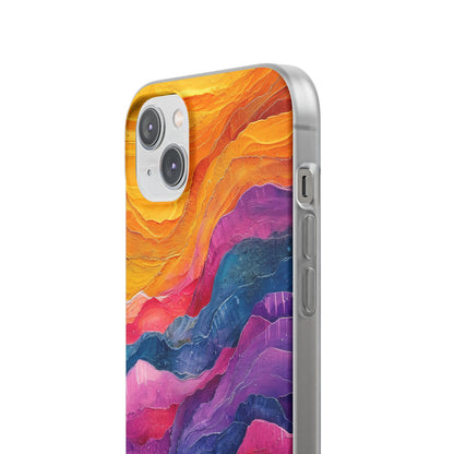 Vibrant Abstract Waves - Flexi iPhone 14 Phone Case