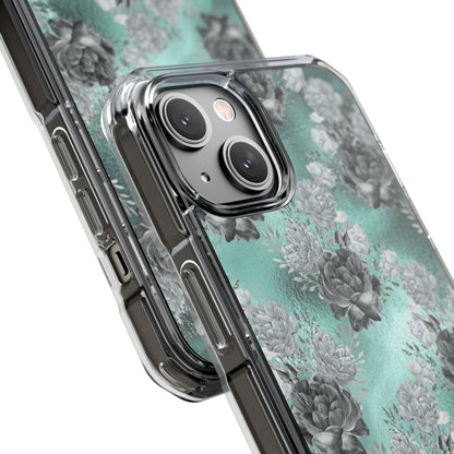 Teal Floral Elegance iPhone Case - Impact