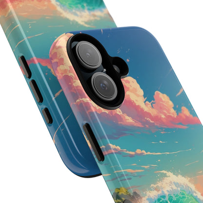 Turquoise Curl iPhone 16 Case - Tough