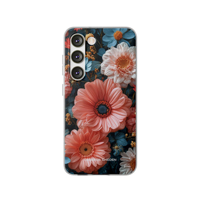 Coral Teal Blooms - Flexi Samsung S23 Phone Case