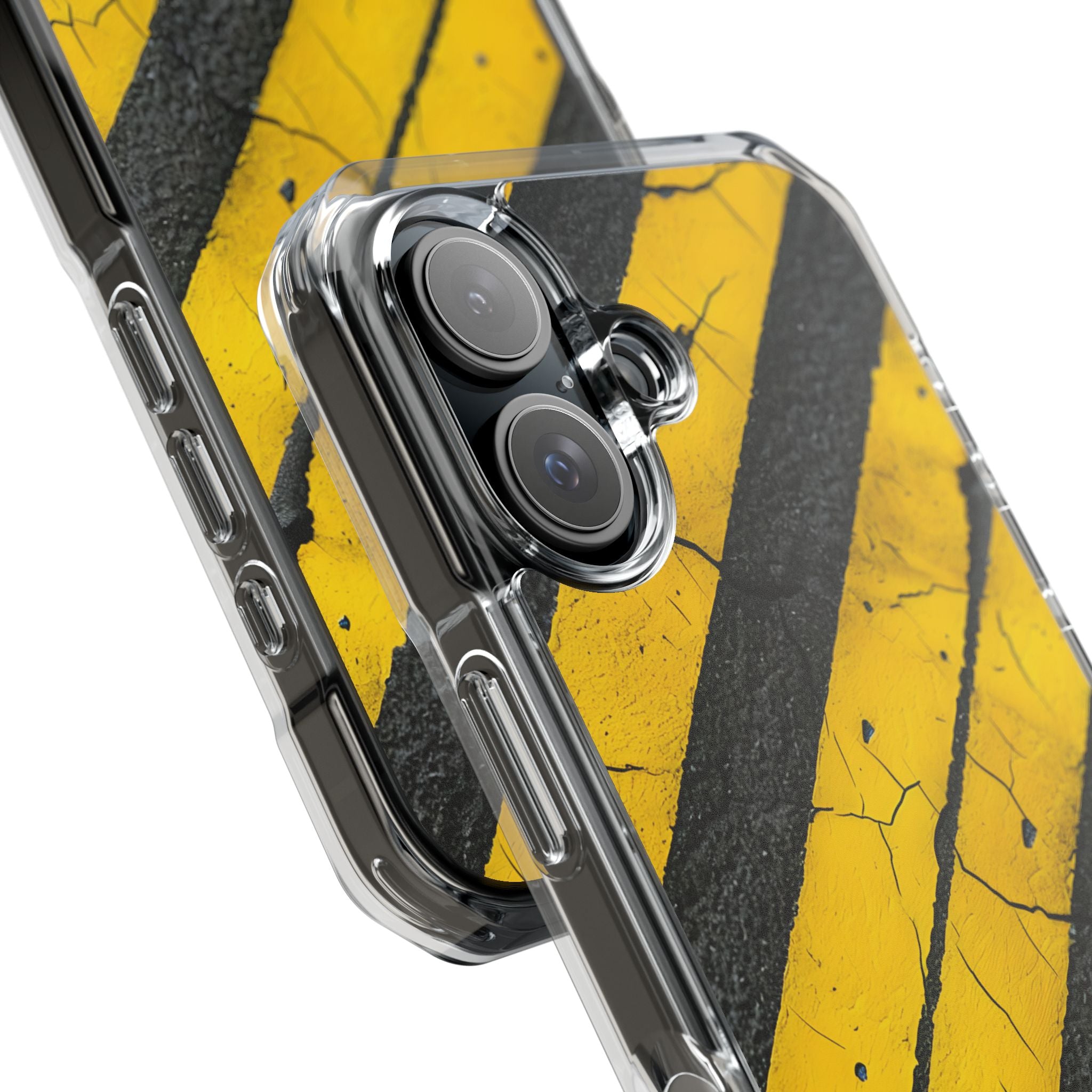 Cracked Hazard Lines iPhone Case - Impact