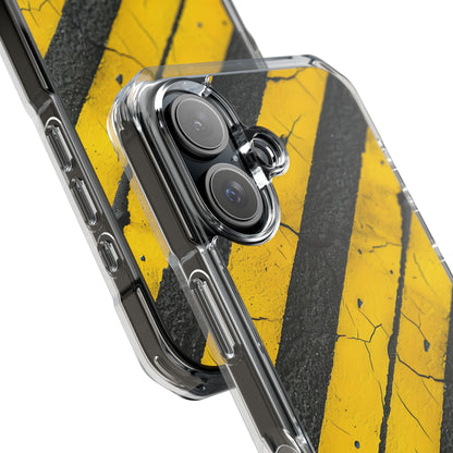 Cracked Hazard Lines iPhone Case - Impact
