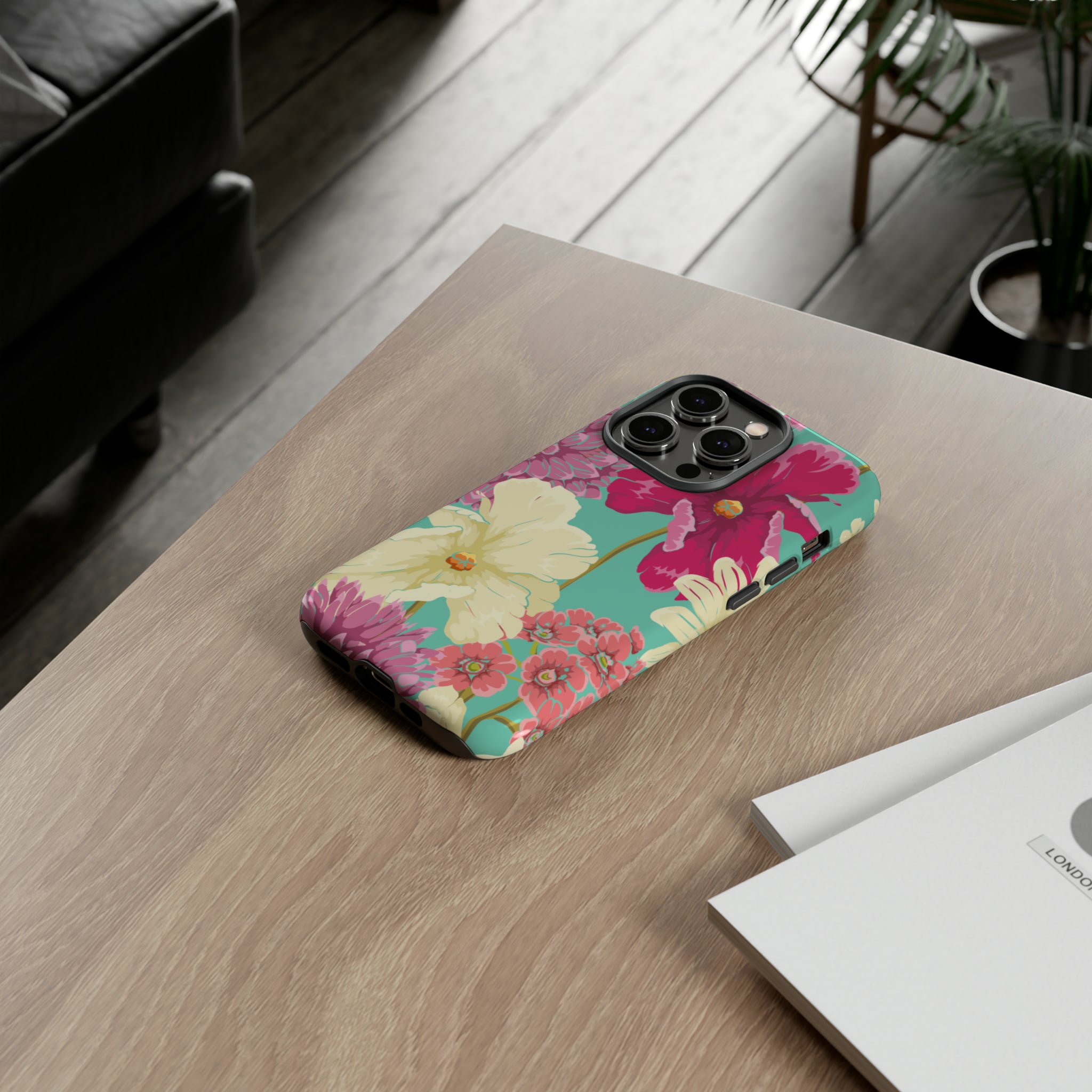 Colorful flowers in watercolor iPhone case - Protective Phone Case