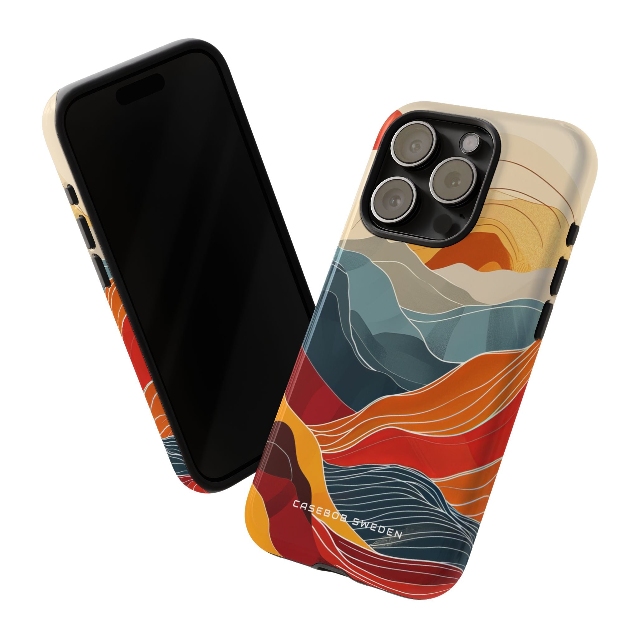 Harmonic Flow of Lines and Color iPhone 15 - Tough Phone Case