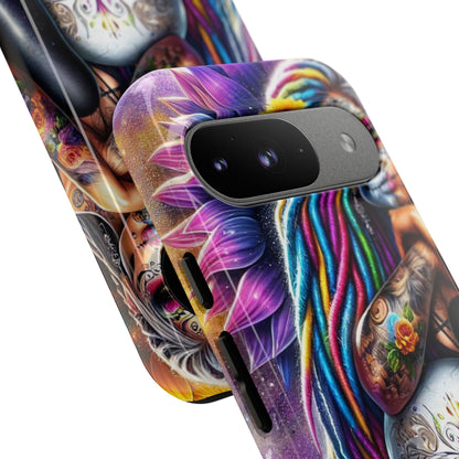 Sunflower Skull Glow Google Pixel 9 Case - Tough