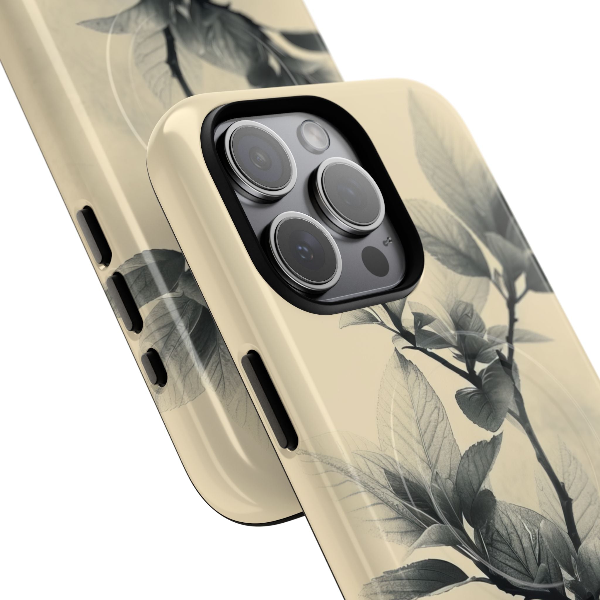 Beige Branch Art - Tough + MagSafe® iPhone 15 Phone Case