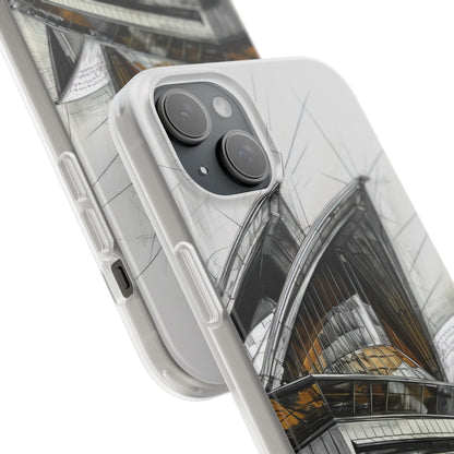 Architectural Curves in Line Formation iPhone 15 - Flexi Phone Case